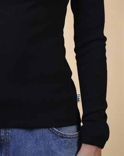 Elsk - Rib Women's LS T-Shirt - Black